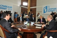 دکتر روحانی در اجلاس سران کشورهای ساحلی دریای خزر در آستراخان سخنرانی کرد