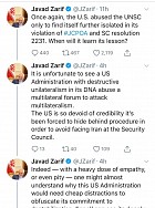 پنج توئیت بامدادی دکتر ظریف پس از انجام نشست سازمان ملل 